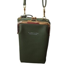 Carr Ken Crossbody Cell Phone Case Wallet Purse Shoulder Bag  Green Adjustable